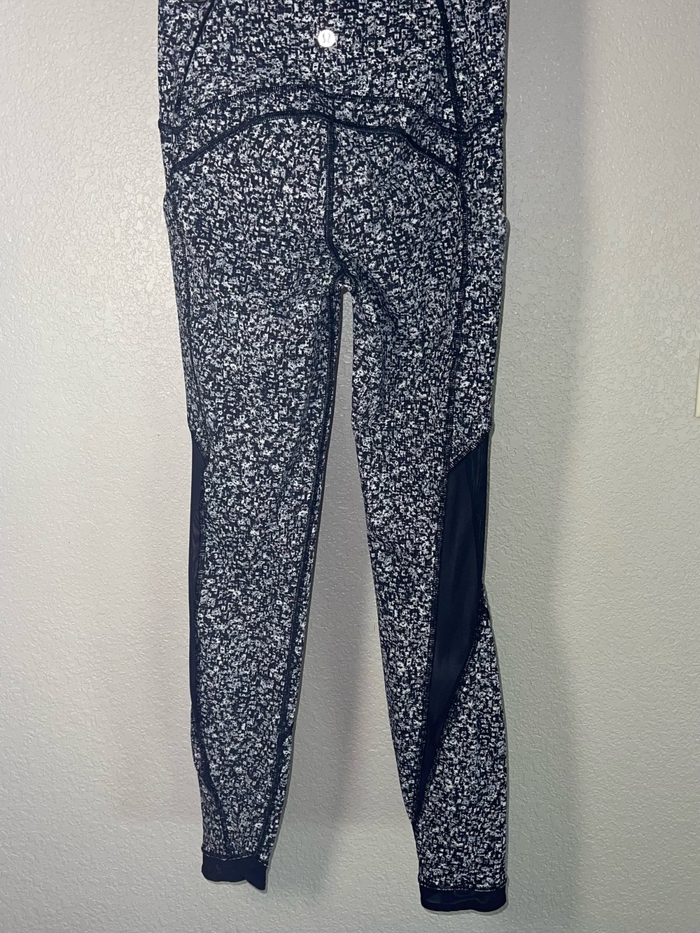 lululemon athletica Black and White Speckle Workout Leggings